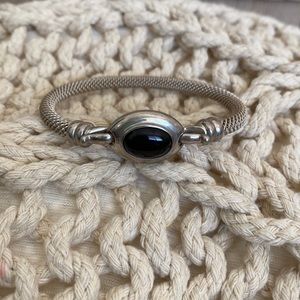 Joseph Esposito Sterling and Black Onyx Bracelet